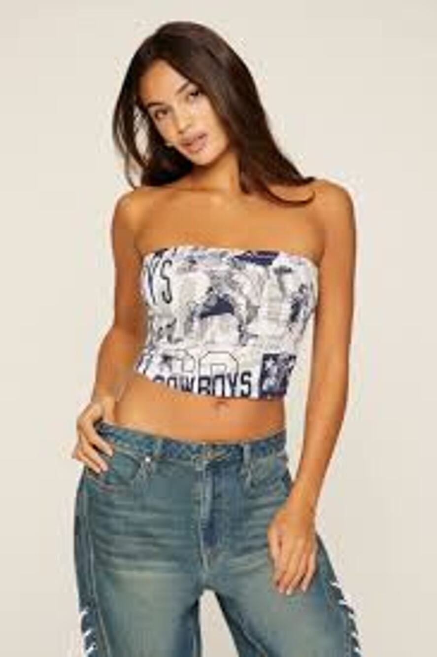 Forever 21 Dallas Cowboys XL Tube Top Strapless Navy Blue NFL Football Gameday